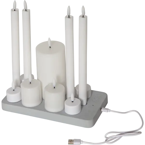 LED Ljus Flamme Charge Mix Vit mix 11 p