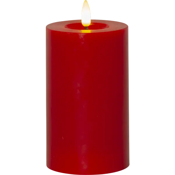 LED Blockljus Flamme Flow Röd 7,5x15 cm