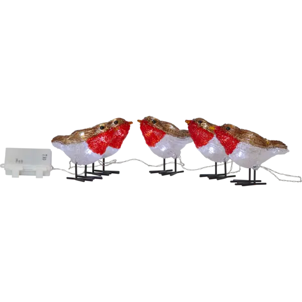 Dekorationsfigur Crystalo Multi fåglar 5st