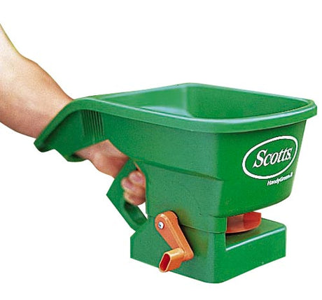 HANDY GREEN handspridare från Weibull Trädgård AB – ergonomisk handhållen gödselspridare för jämn gödsling av gräsmatta, rabatter och mindre ytor i trädgården.
