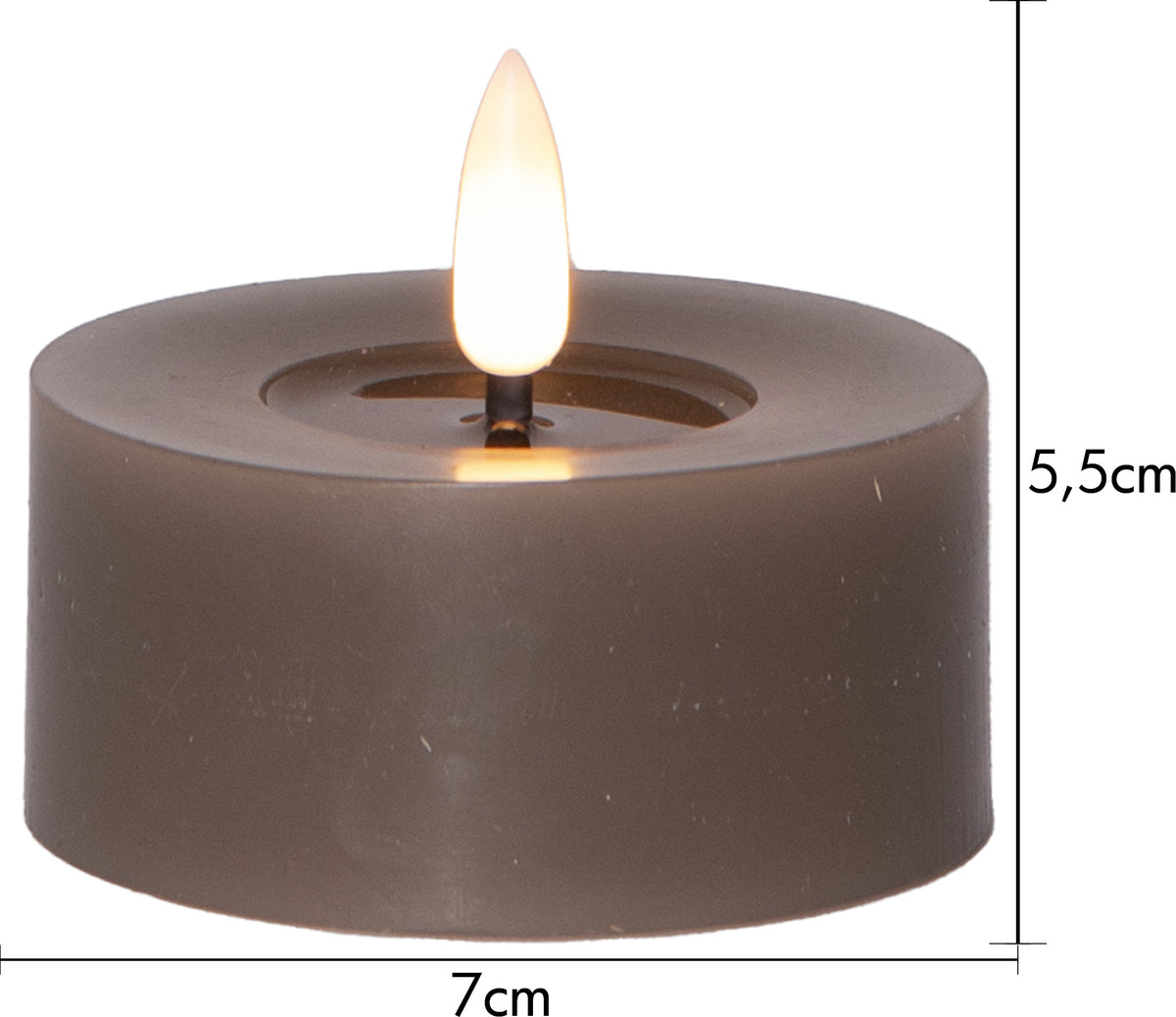 LED Värmeljus 2-pack Flamme Flow Mullvad 7x5,5 cm