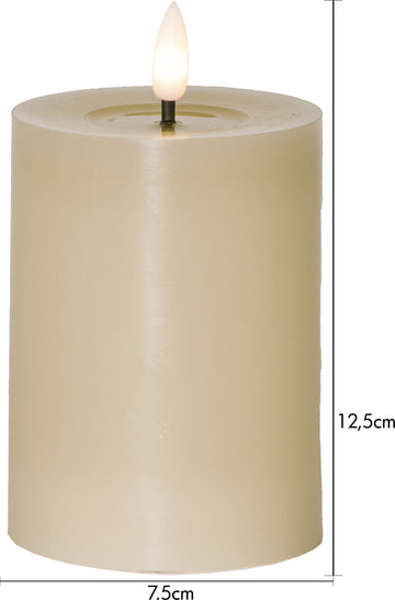 LED Blockljus Flamme Flow Beige 7,5x12,5 cm