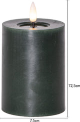 LED Blockljus Flamme Flow Grön 7,5x12,5 cm
