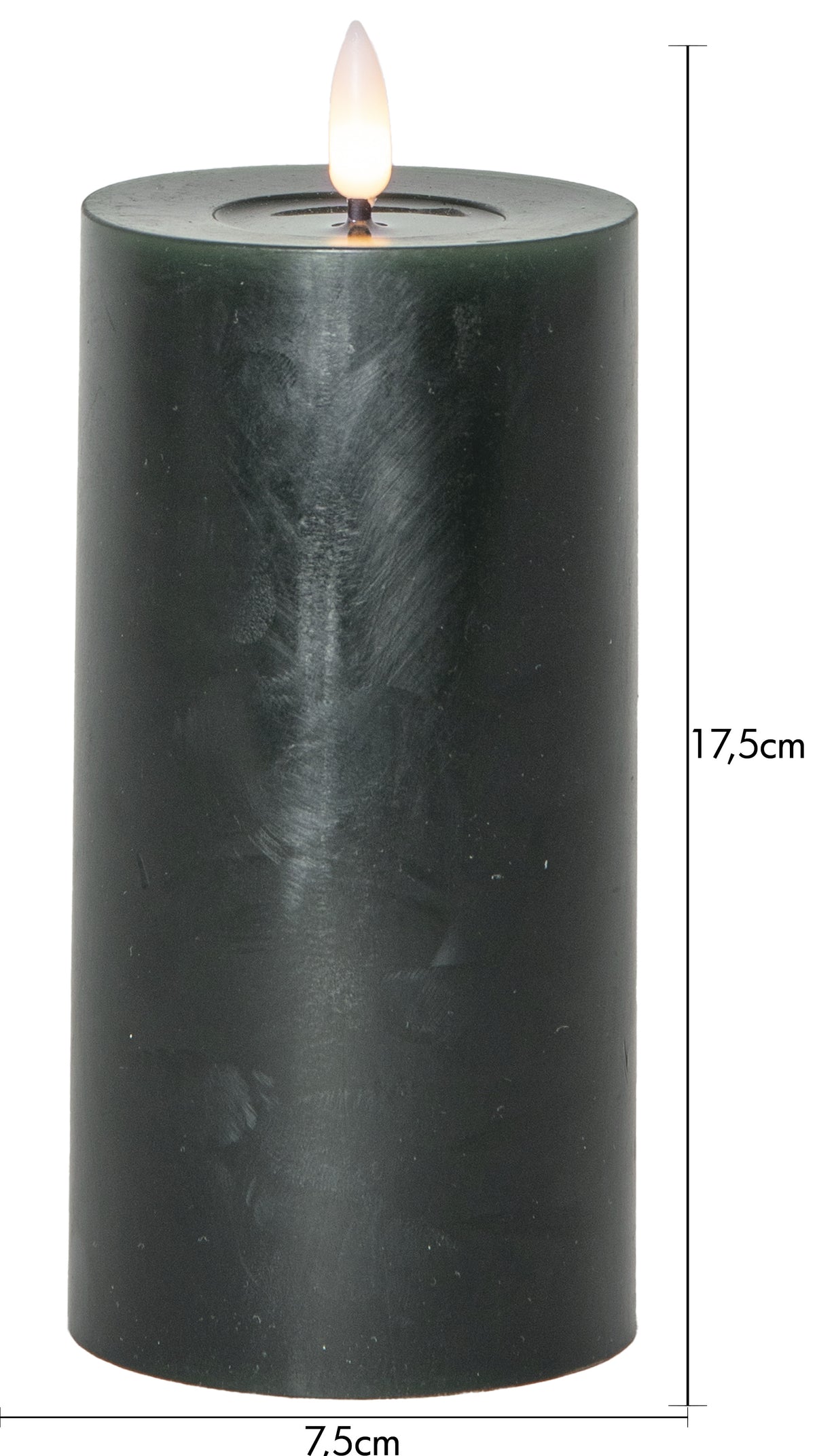 LED Blockljus Flamme Flow Grön 7,5x17,5 cm