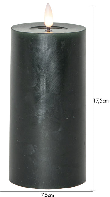 LED Blockljus Flamme Flow Grön 7,5x17,5 cm