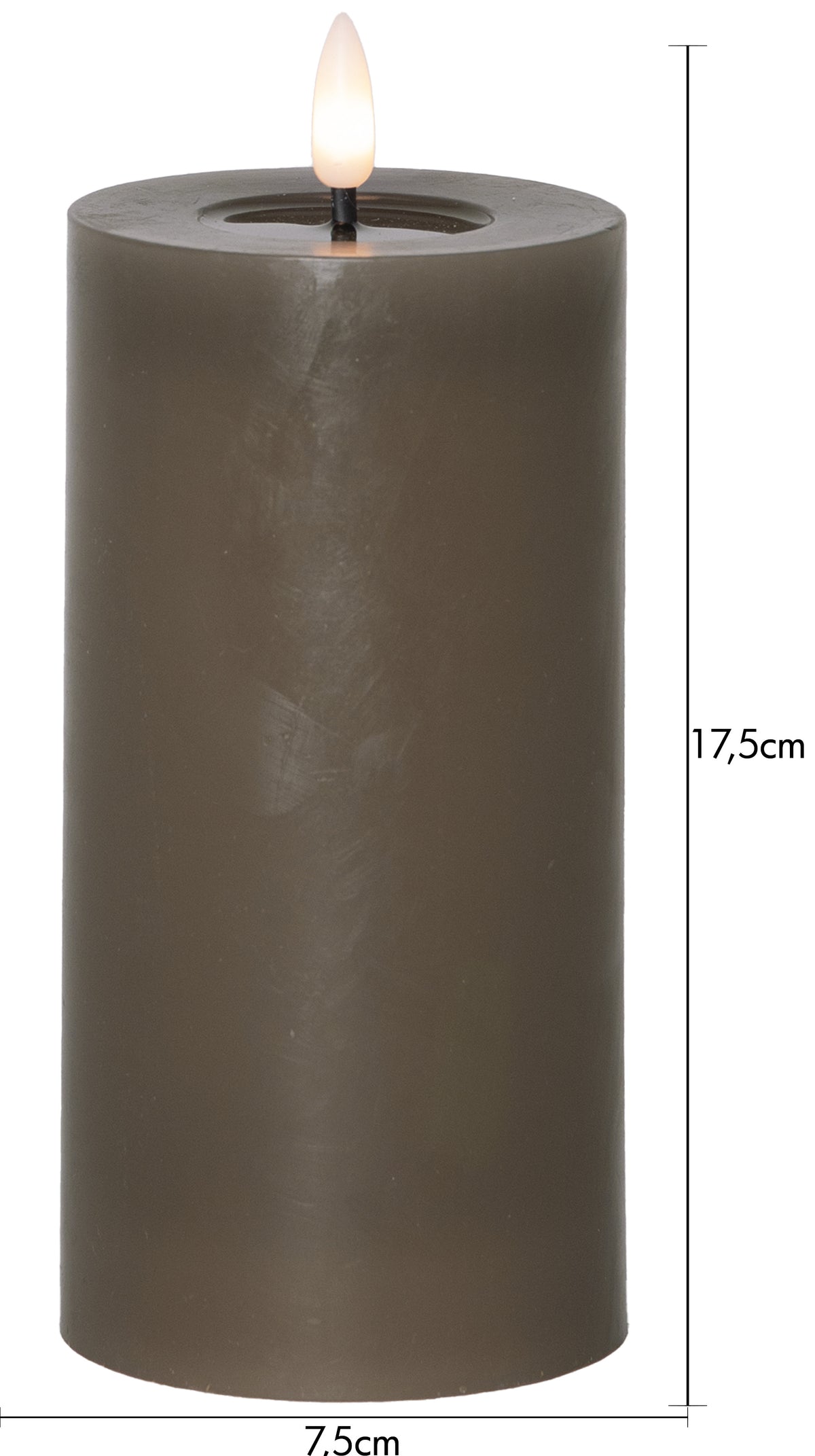 LED Blockljus Flamme Flow Mullvad 7,5x17,5 cm