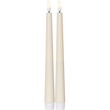 LED Antikljus 2-pack Flamme Candy Gul 26 cm