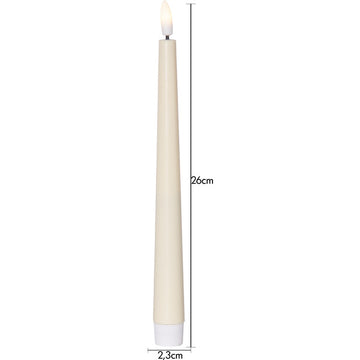 LED Antikljus 2-pack Flamme Candy Gul 26 cm