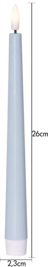 LED Antikljus 2-pack Flamme Candy Blå 26 cm