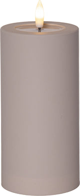 LED Blockljus Flamme Soft Beige 7,5x17,5 cm