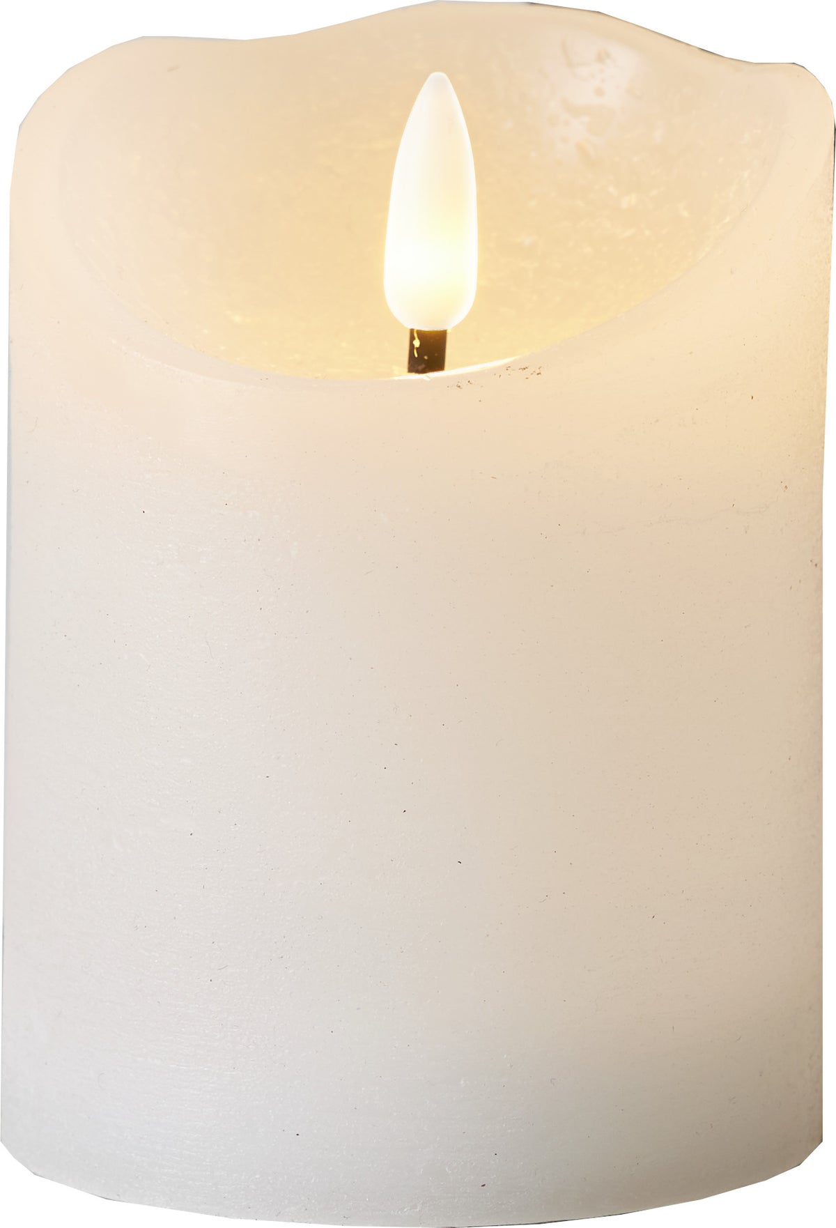 LED Blockljus Flamme Rustic Vit 7,5x10 cm