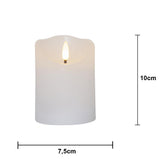 LED Blockljus Flamme Rustic Vit 7,5x10 cm