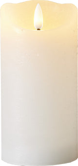 LED Blockljus Flamme Rustic Vit 7,5x15 cm