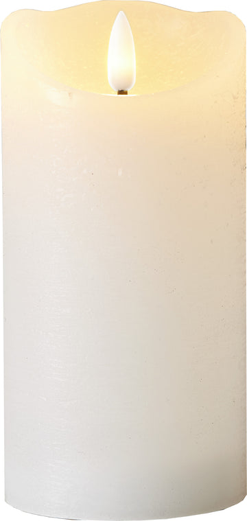 LED Blockljus Flamme Rustic Vit 7,5x15 cm