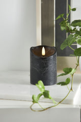 LED Blockljus Flamme Rustic Svart 7,5x10 cm