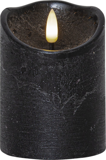 LED Blockljus Flamme Rustic Svart 7,5x10 cm