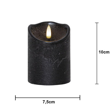 LED Blockljus Flamme Rustic Svart 7,5x10 cm