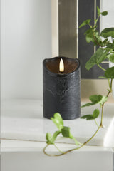 LED Blockljus Flamme Rustic Svart 7,5x12,5 cm
