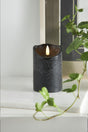 LED Blockljus Flamme Rustic Svart 7,5x12,5 cm