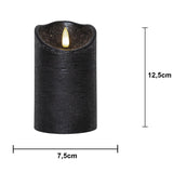 LED Blockljus Flamme Rustic Svart 7,5x12,5 cm