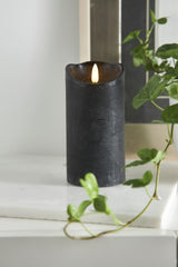 LED Blockljus Flamme Rustic Svart 7,5x15 cm