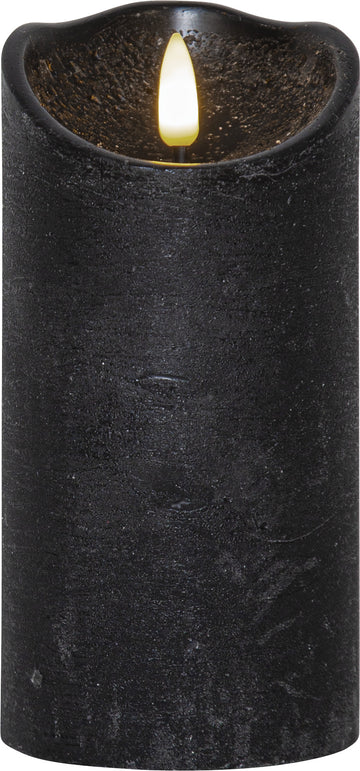 LED Blockljus Flamme Rustic Svart 7,5x15 cm