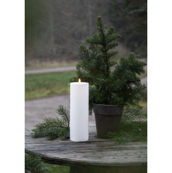 LED Ljus Flamme Rak Vit 10x32,5 cm