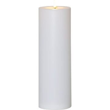 LED Ljus Flamme Rak Vit 10x32,5 cm