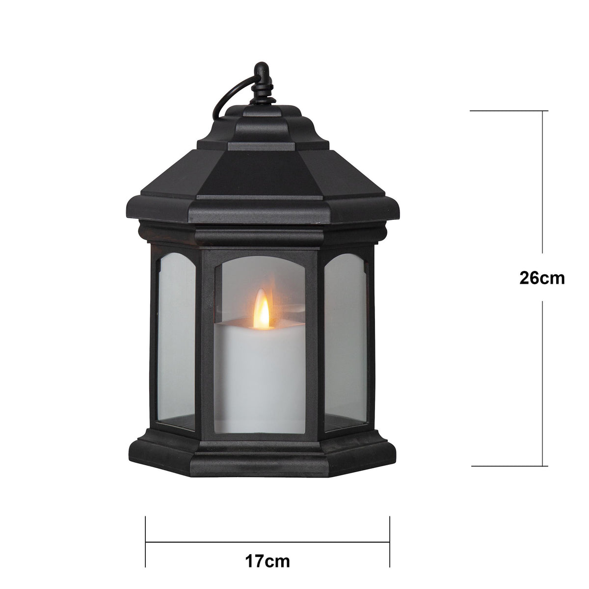 Lykta Linta Svart 26 cm