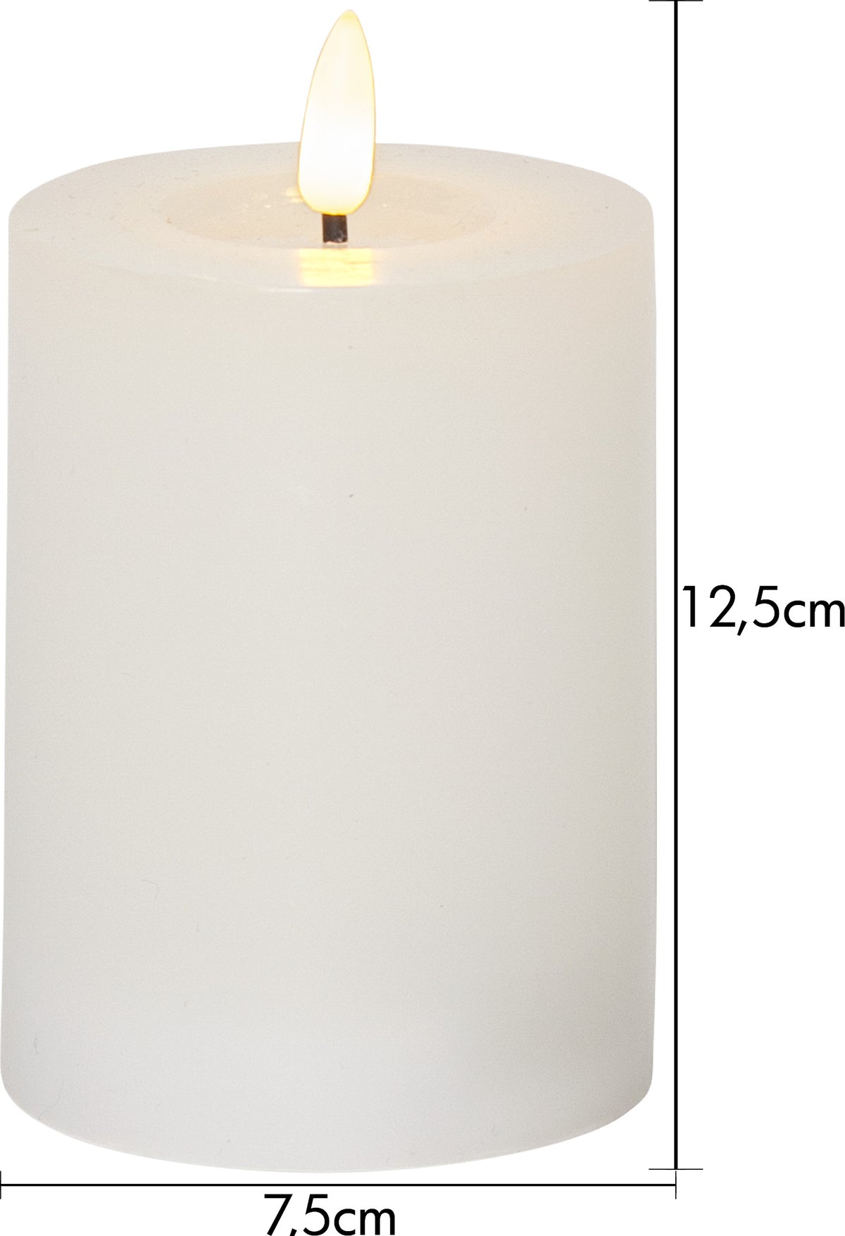 LED Blockljus Flamme Flow Vit 7,5x12,5 cm