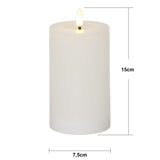 LED Blockljus Flamme Flow Vit 7,5x15 cm
