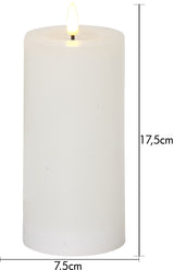 LED Blockljus Flamme Flow Vit 7,5x17,5 cm