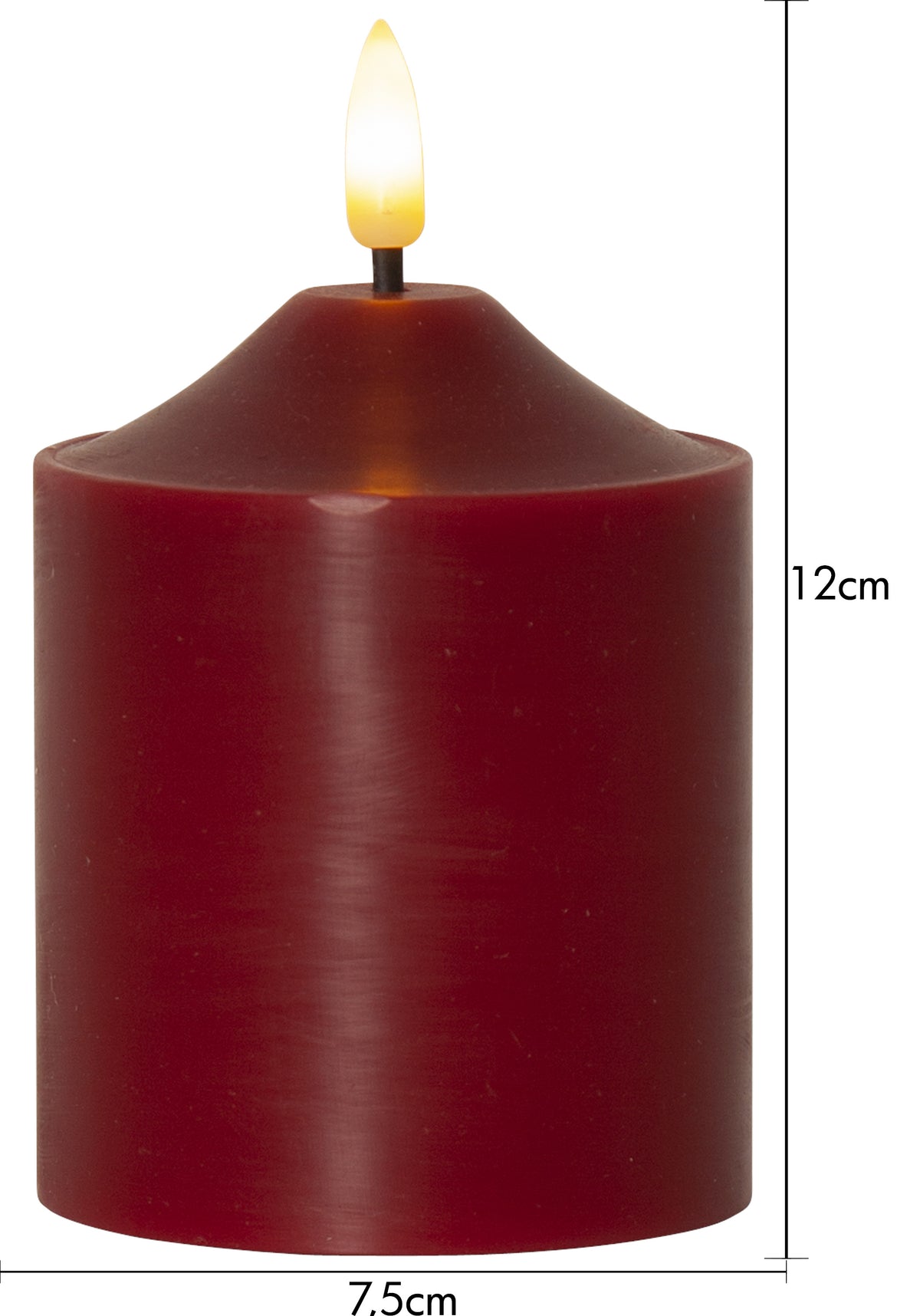 LED Blockljus Flamme Top Röd 7,5x12 cm