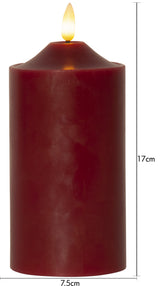 LED Blockljus Flamme Top Röd 7,5x17 cm