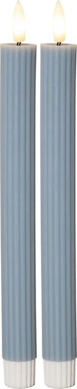 LED Antikljus 2-pack Flamme Stripe Blå 25 cm