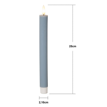 LED Antikljus 2-pack Flamme Stripe Blå 25 cm