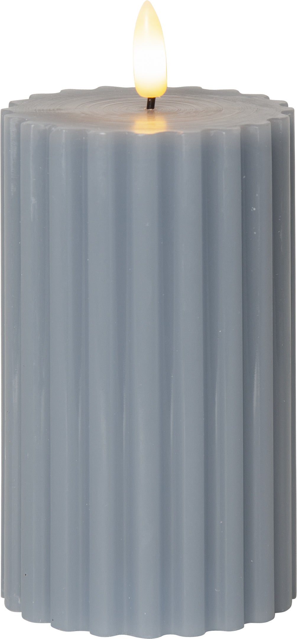 LED Blockljus Flamme Stripe Blå 7,5x15 cm