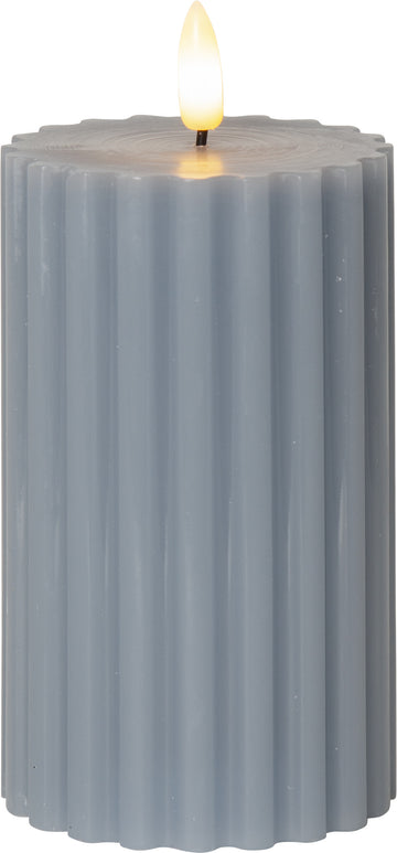 LED Blockljus Flamme Stripe Blå 7,5x15 cm