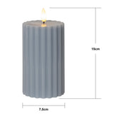 LED Blockljus Flamme Stripe Blå 7,5x15 cm