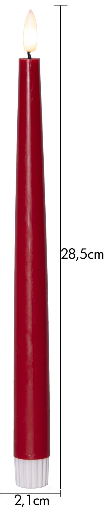 LED Antikljus 2-pack Flamme Slim Röd 28,5 cm