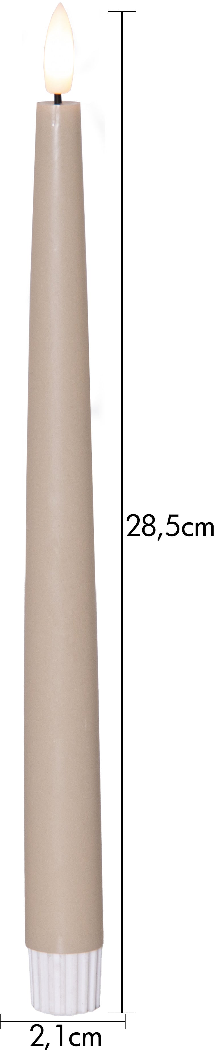 LED Antikljus 2-pack Flamme Slim Beige 28,5 cm