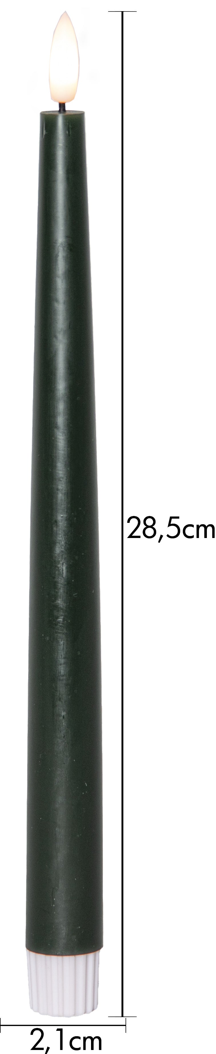 LED Antikljus 2-pack Flamme Slim Grön 28,5 cm