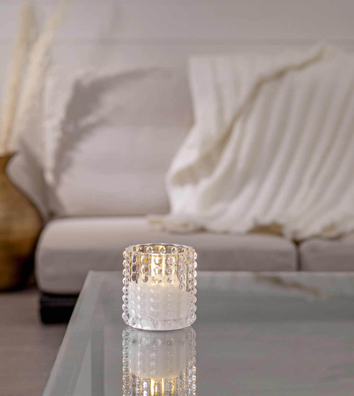 LED Ljus Flamme Dotty Transp. glas 10 cm