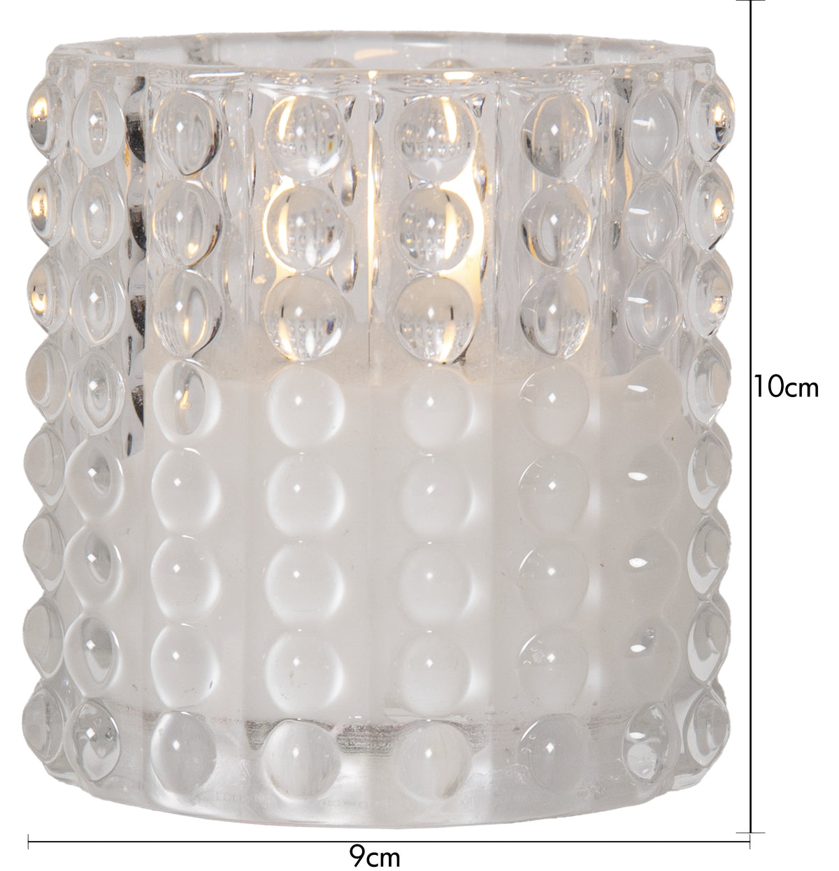 LED Ljus Flamme Dotty Transp. glas 10 cm