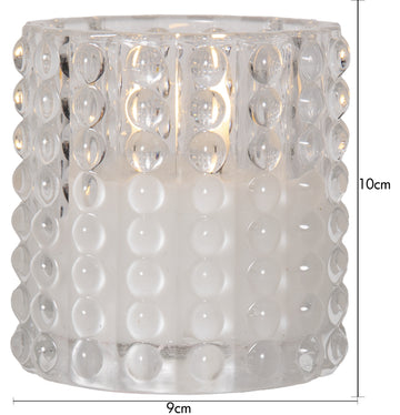 LED Ljus Flamme Dotty Transp. glas 10 cm