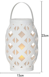 Lykta Flame Vit flätad 23 cm