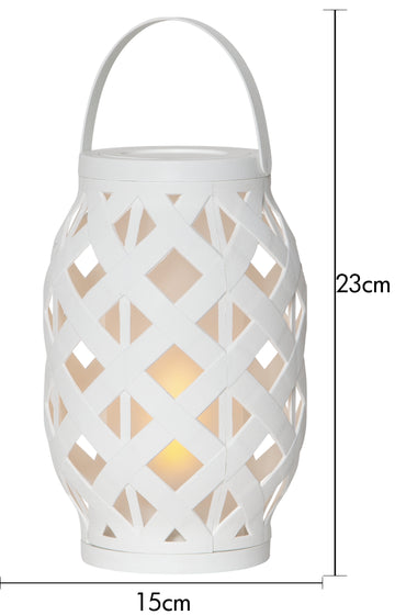 Lykta Flame Vit flätad 23 cm