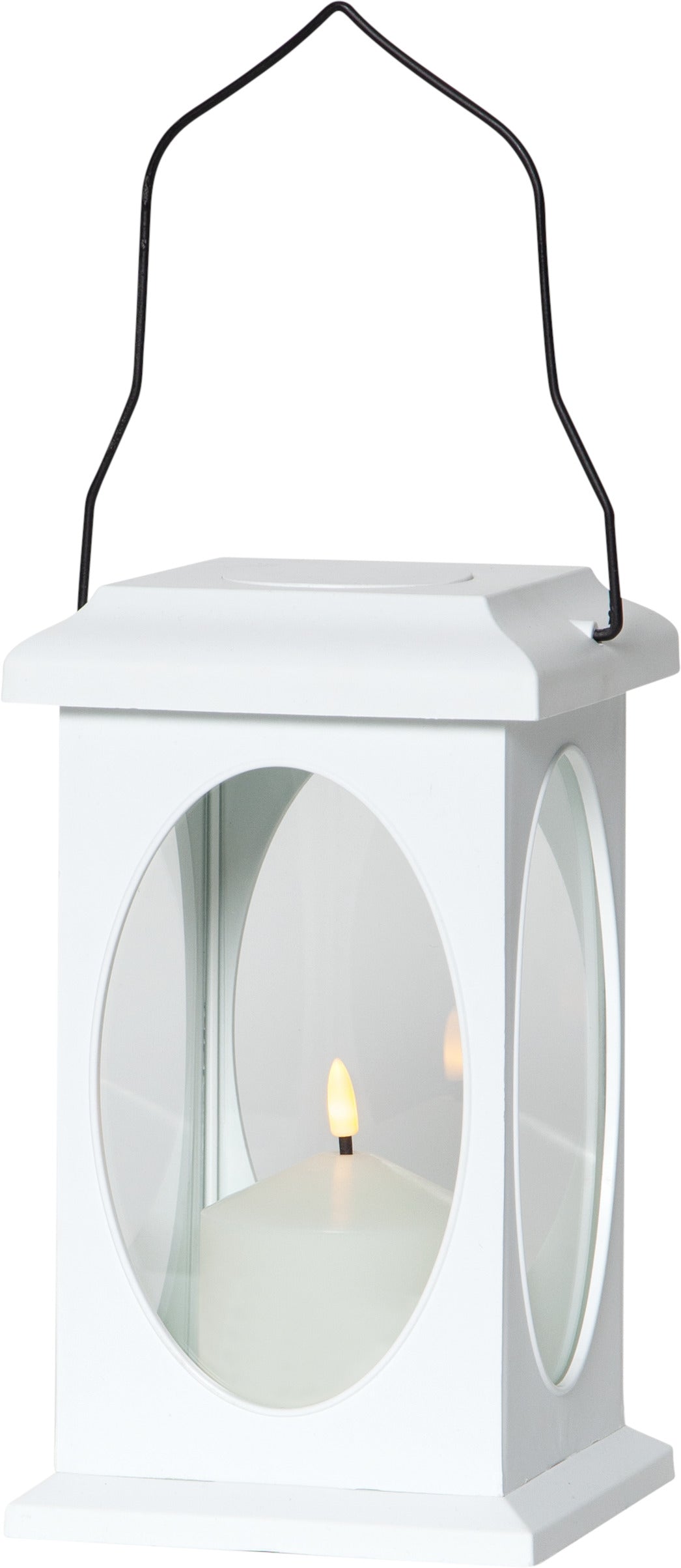Lykta Flamme Vit fyrkantig 23 cm