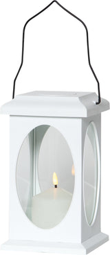 Lykta Flamme Vit fyrkantig 23 cm