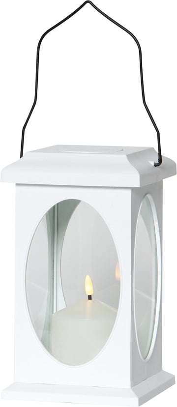 Lykta Flamme Vit fyrkantig 23 cm